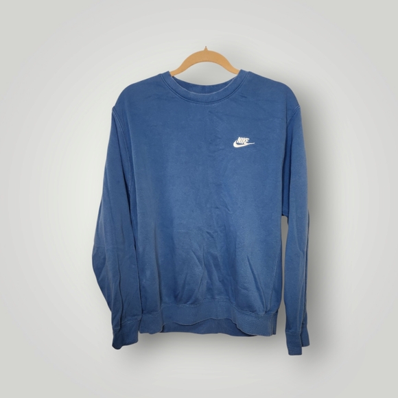 Nike Other - Nike Spell Out Swoosh Blue Large Sweatshirt Men's Blue Sweater Size Large